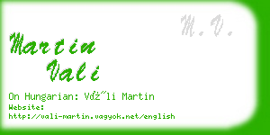 martin vali business card